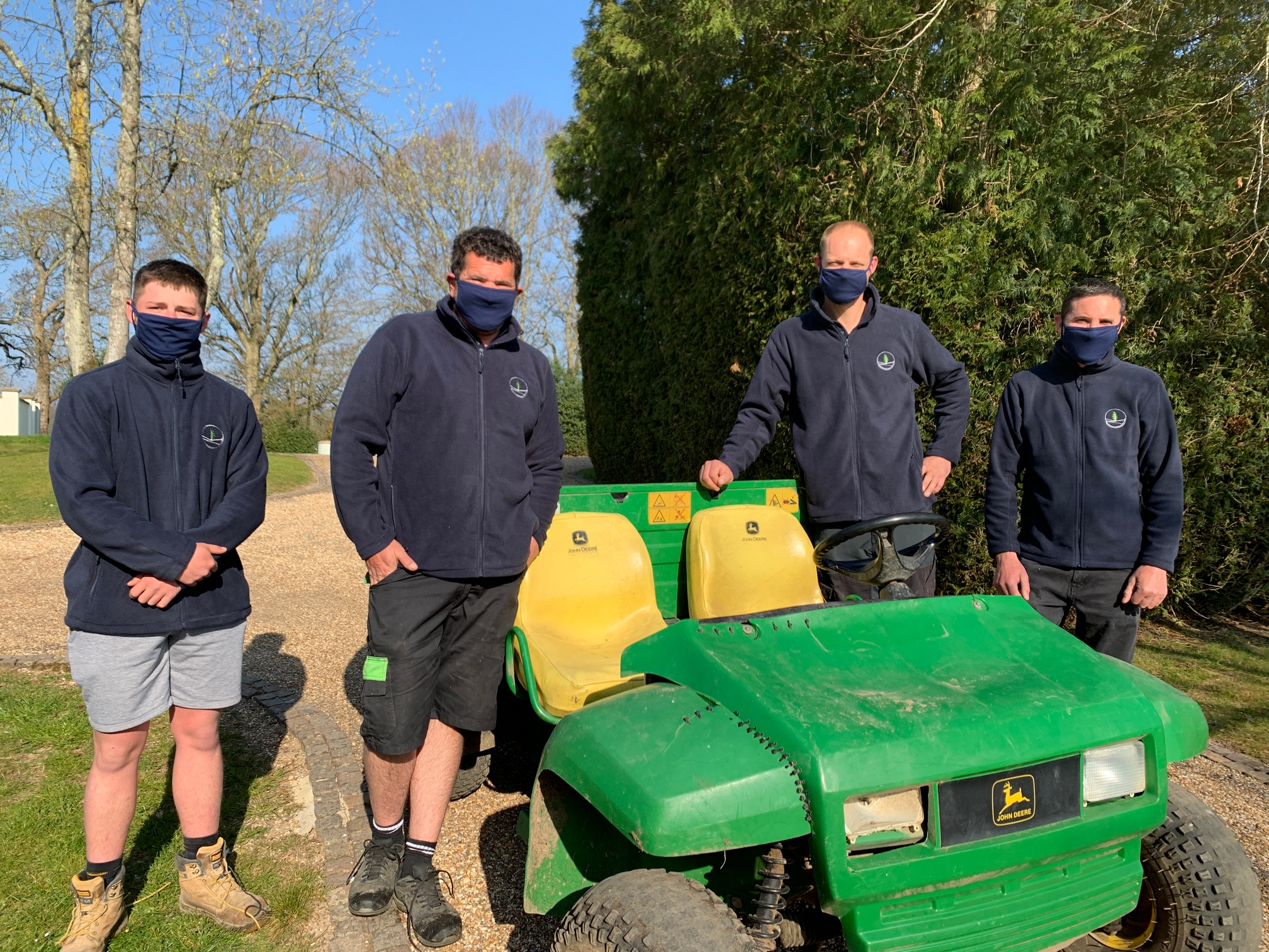 Outdoor staff in their new softshell jackets